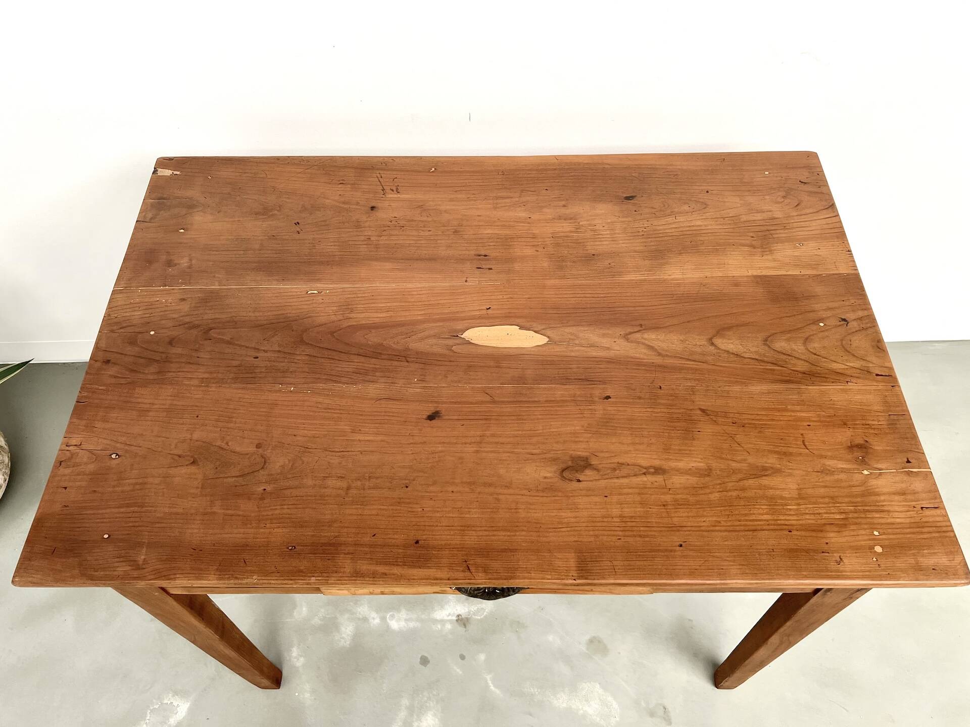 Solid cherry wood desk with spindle legs