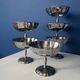 Set of 6 stainless steel ice cream bowls bistro style