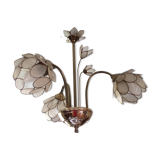 Chandelier brass mother-of-pearl capiz flowers