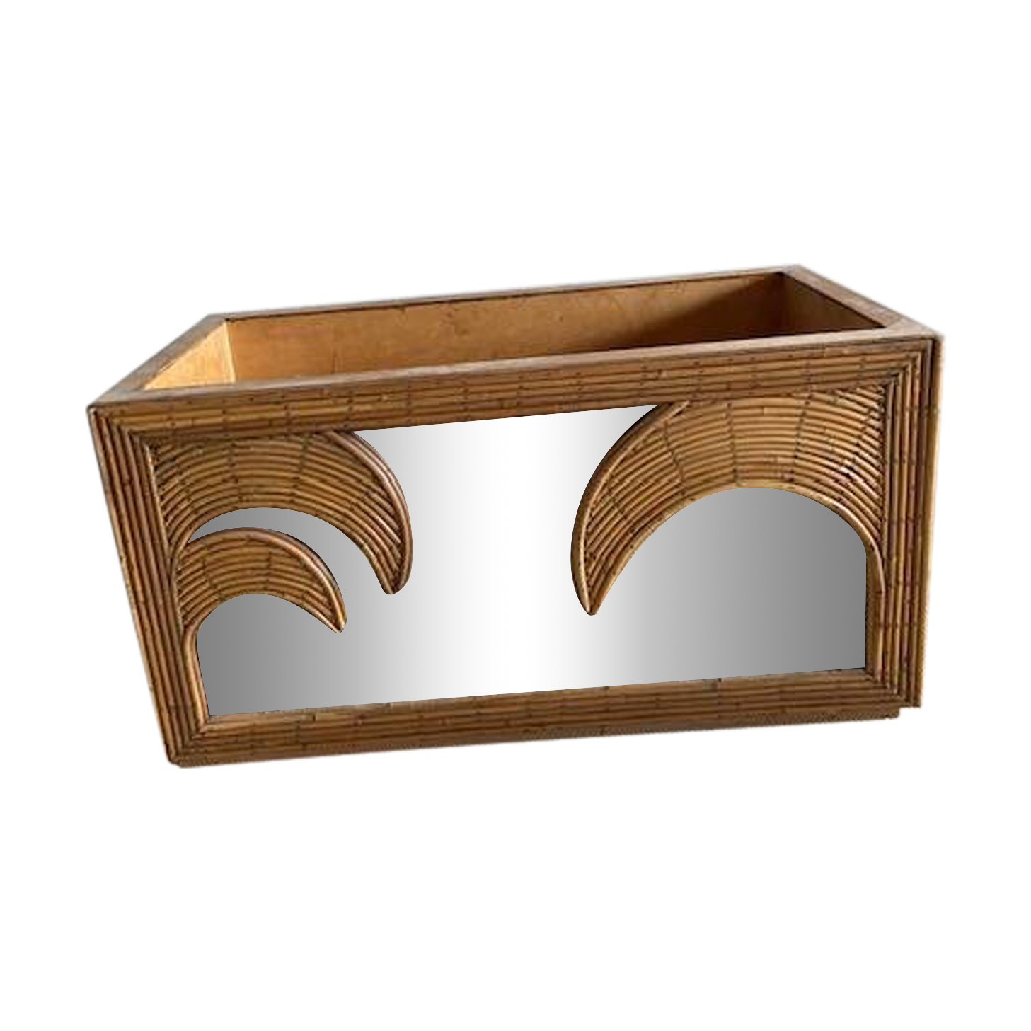 Wicker and mirror planter Vivai Del Sud