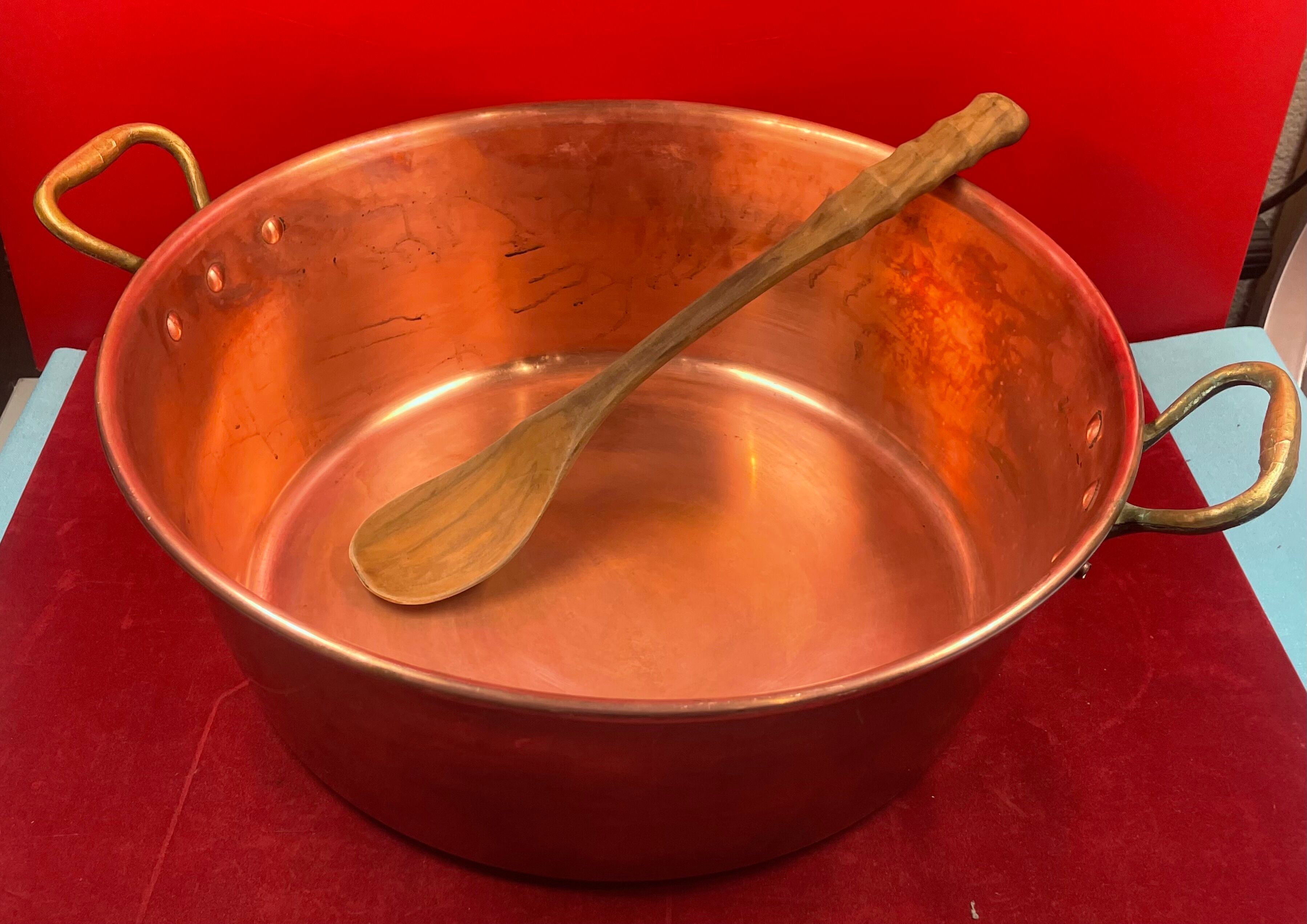 Jam bain 39 cm copper and bronze and its olive spoon