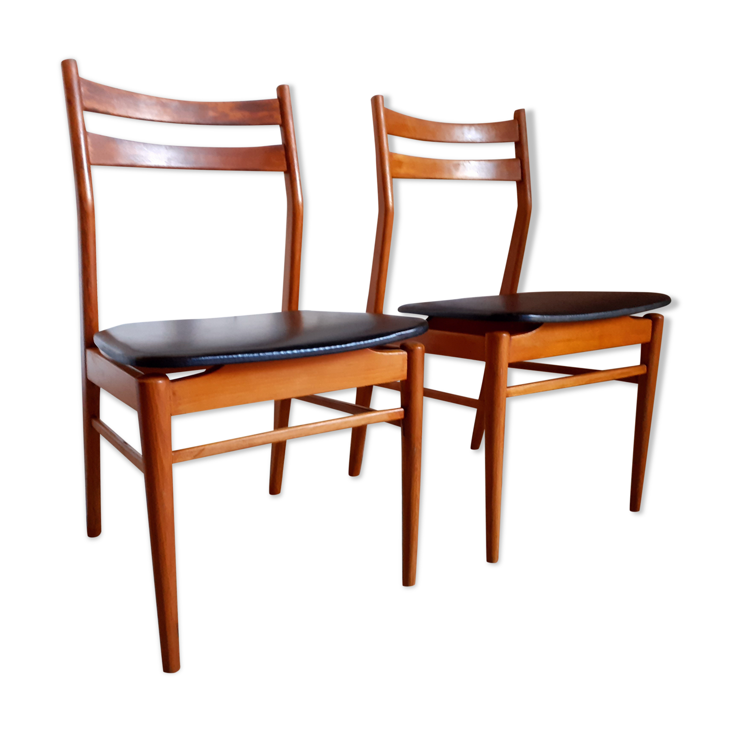 Pair of vintage Scandinavian chairs in teak 50s 60s