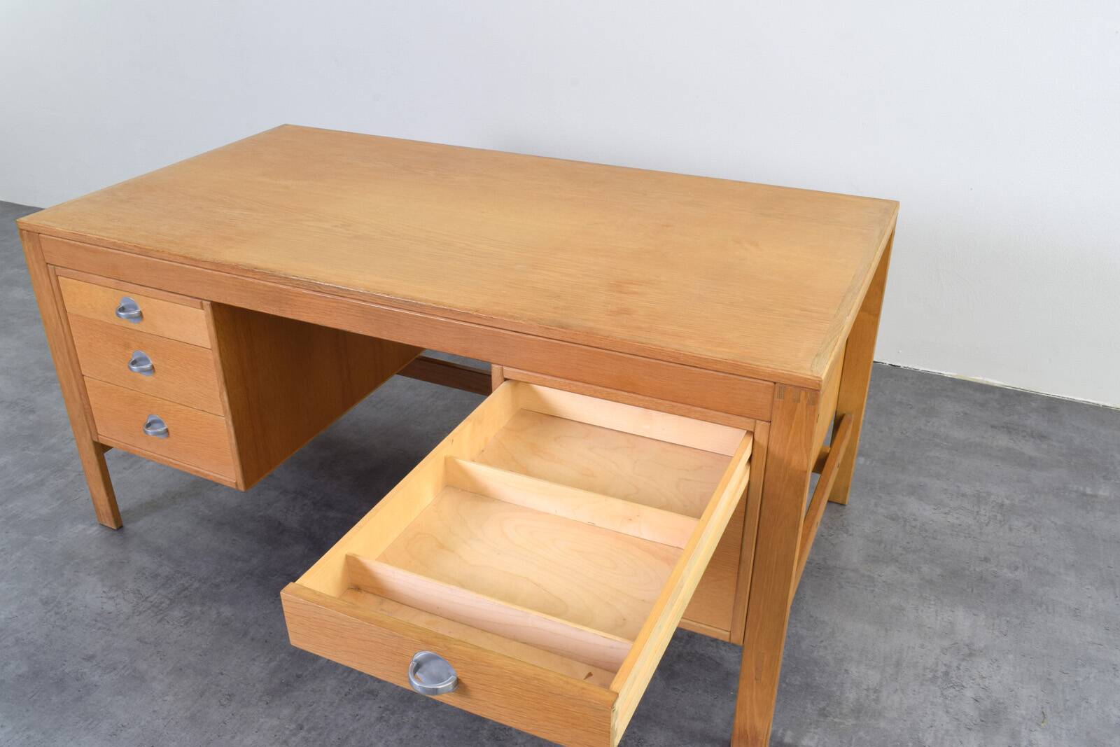 Mid-Century Oak Desk by Chr. Rasmussen for Randers Møbelfabrik, 1970s.