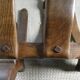 Oak and leather magazine rack, 60s-70s