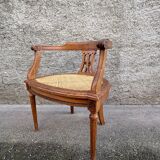 American office chair Louis XVI style wood and caning 1900
