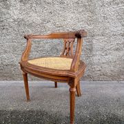 American office chair Louis XVI style wood and caning 1900