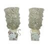 Set of 2 wall mounted chiseled glass 1960 1970