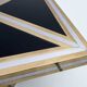 Romeo Rega Mid-century Modern Italian Black Glass, Brass and Chrome Dining