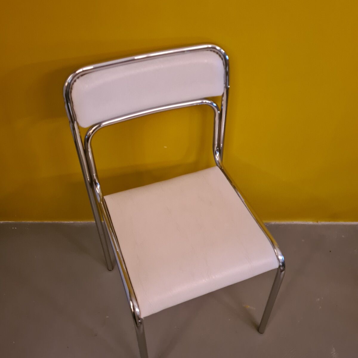 Retro Chrome Chair With Skai Upholstery