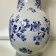 Large antique Delft blue and white porcelain vase signed