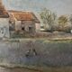 Tableau HST Adrien KARBOWSKY (1855-1945) lavender harvest (?)