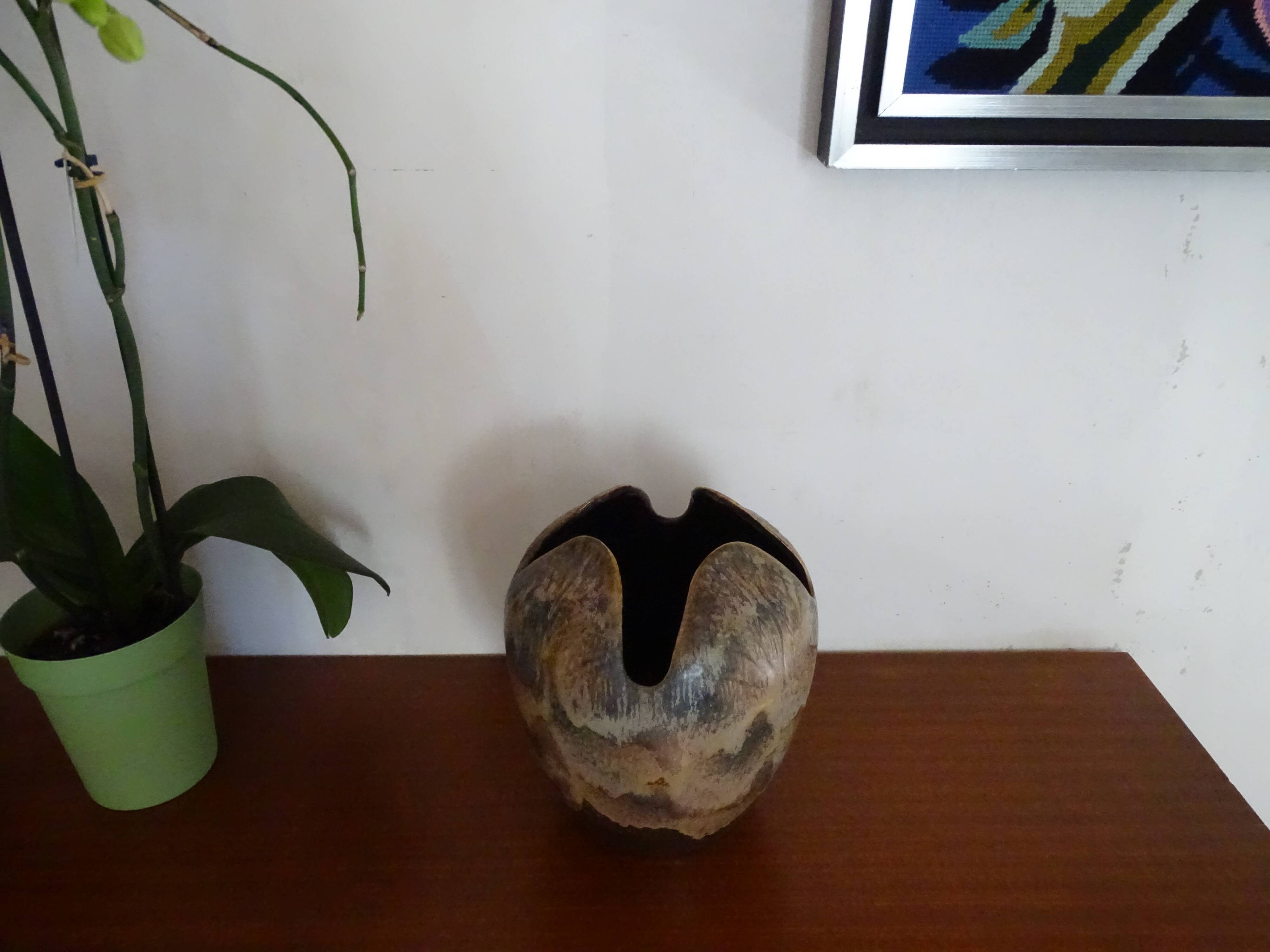 Vase en grès œuf d'allien  1960 vintage - Germany Dumler et Breiden