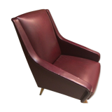 Armchair style 50's in bordeaux skaî