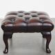 Pouf Chesterfield marron foncé en cuir de vachette