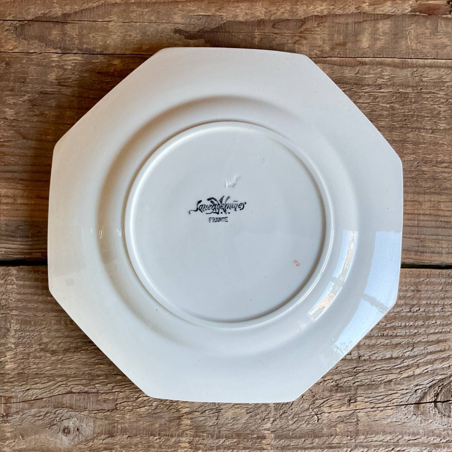 4 Sarreguemines octagonal beaded plates