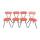 Lot de 4 chaises en formica et pieds compas