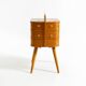 Beautiful original Mid Century teak sewing box with hinged compartments