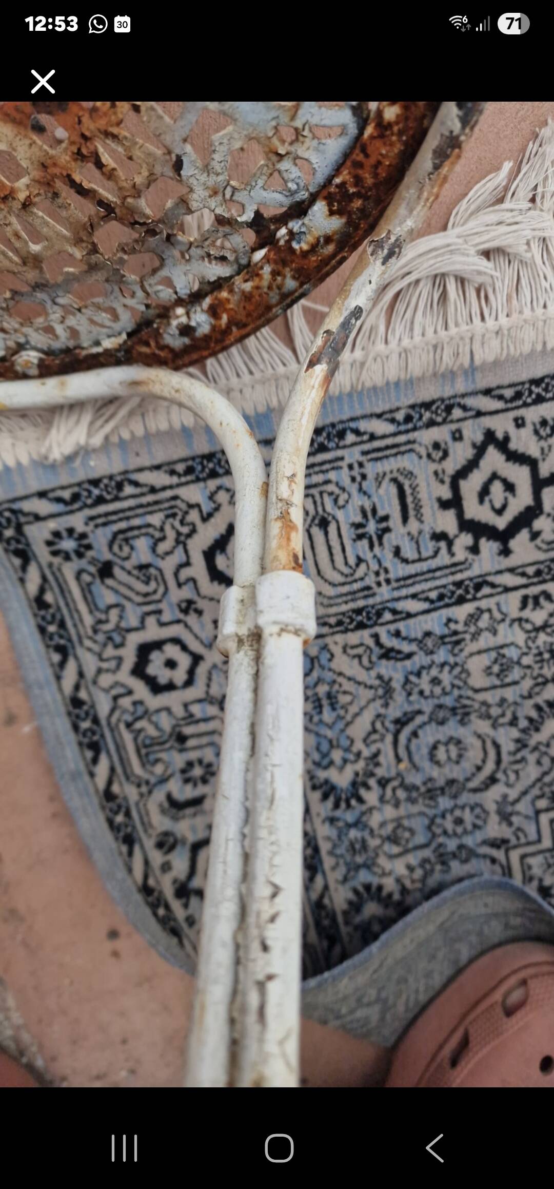 Lot de 4 chaises de jardin en fer forgé ancien