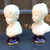 Children's busts in biscuit
