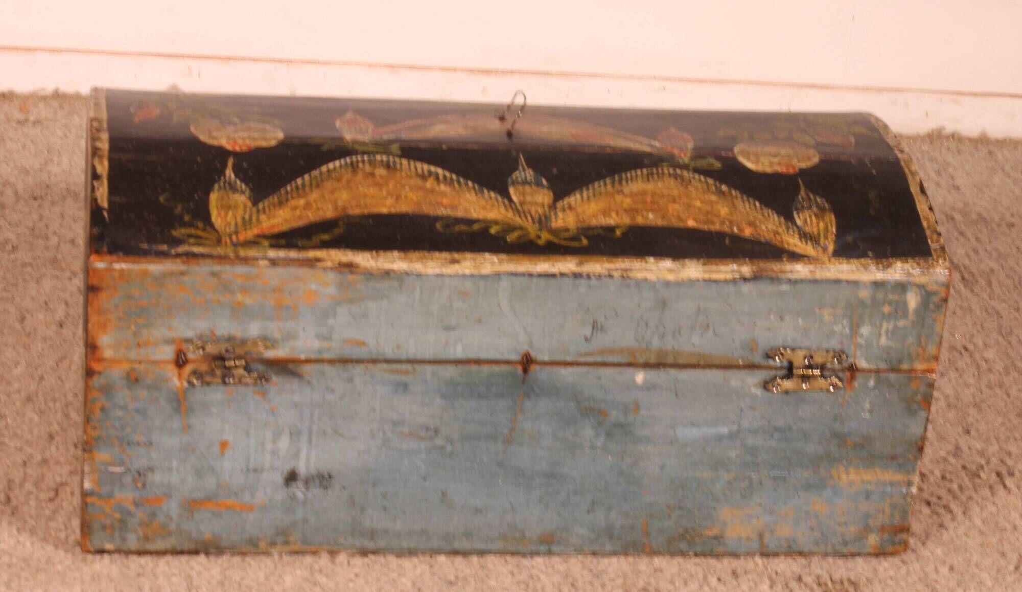 Norman wedding chest in painted wood - 19th century