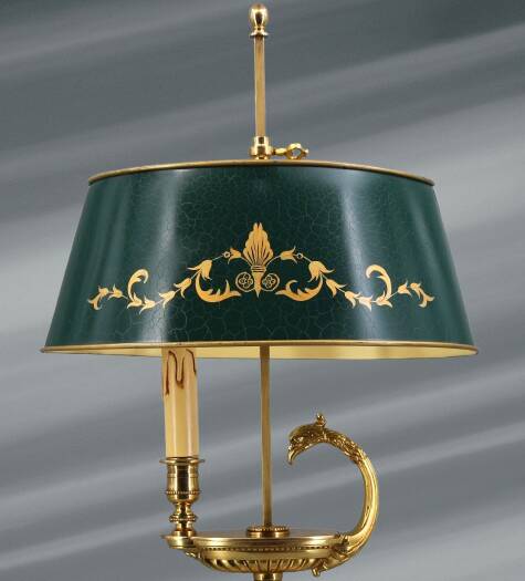 Directoire Style Gilt Solid Bronze Bouillotte Lamp "Lucien Gau"