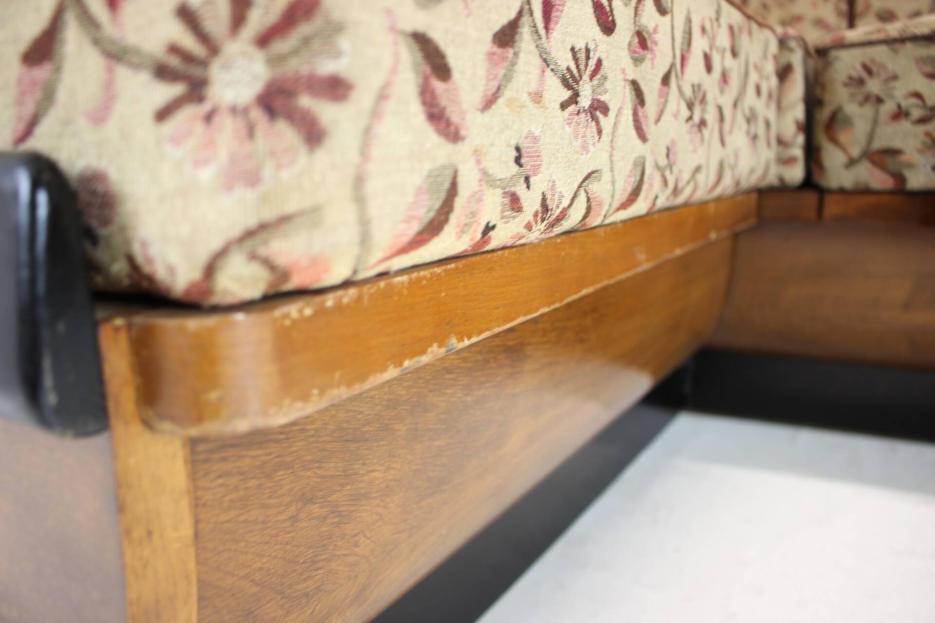 Rare Fabric Folding Sofa by Halabala for UP. Zavody, 1953, Czechoslovakia