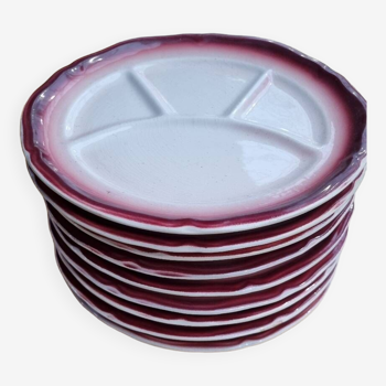 Compartmented plates for fondue from Saint Amand Made in France
