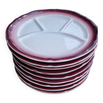 Compartmented plates for fondue from Saint Amand Made in France