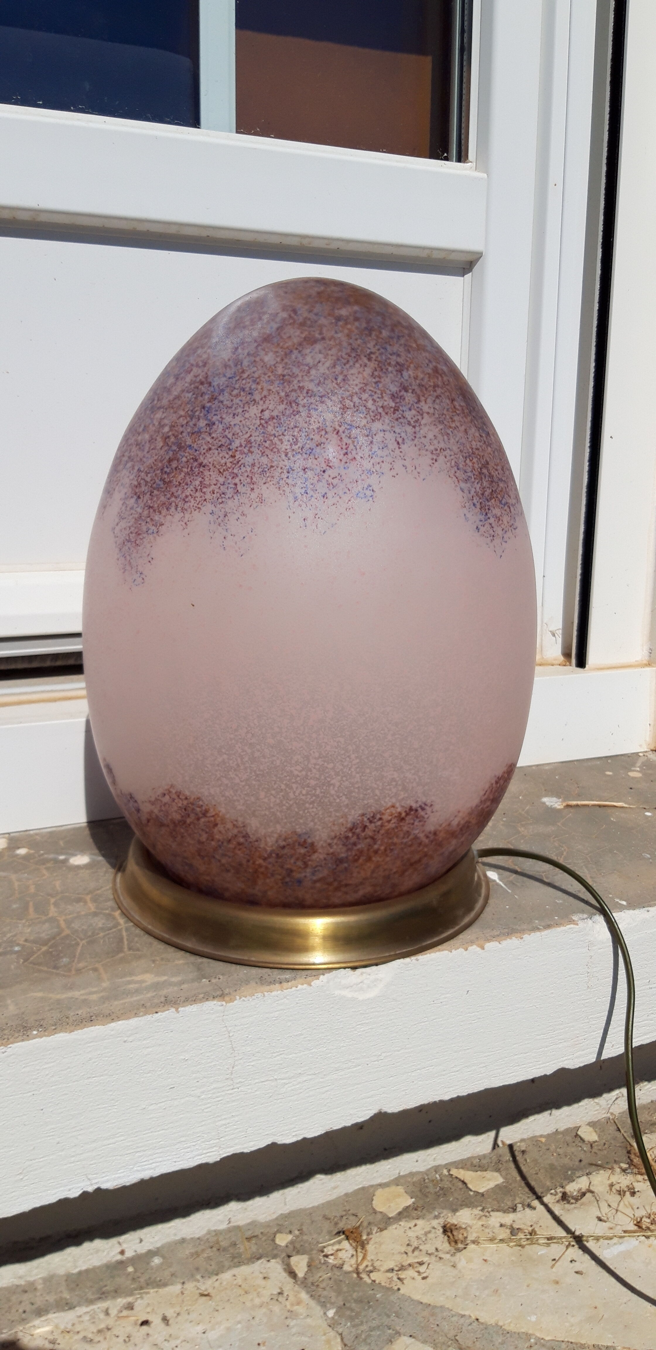 Lampe œuf en opaline