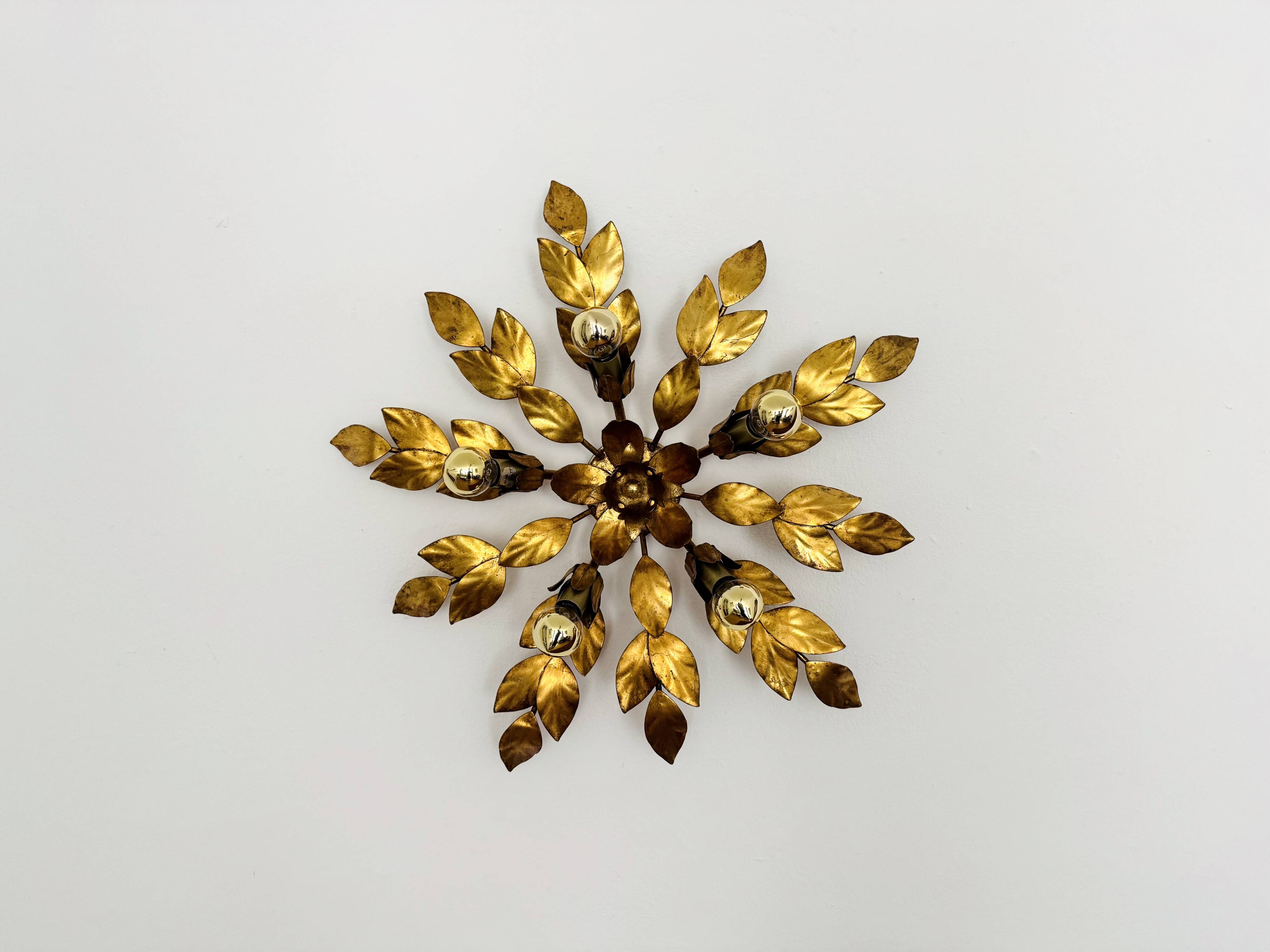 Floral Hollywood Regency Wall or Ceiling Lamp