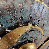 Unique large metal Thai art sculpture floor lamp goldleaf