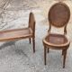 Chair and bench canned music room XIXth
