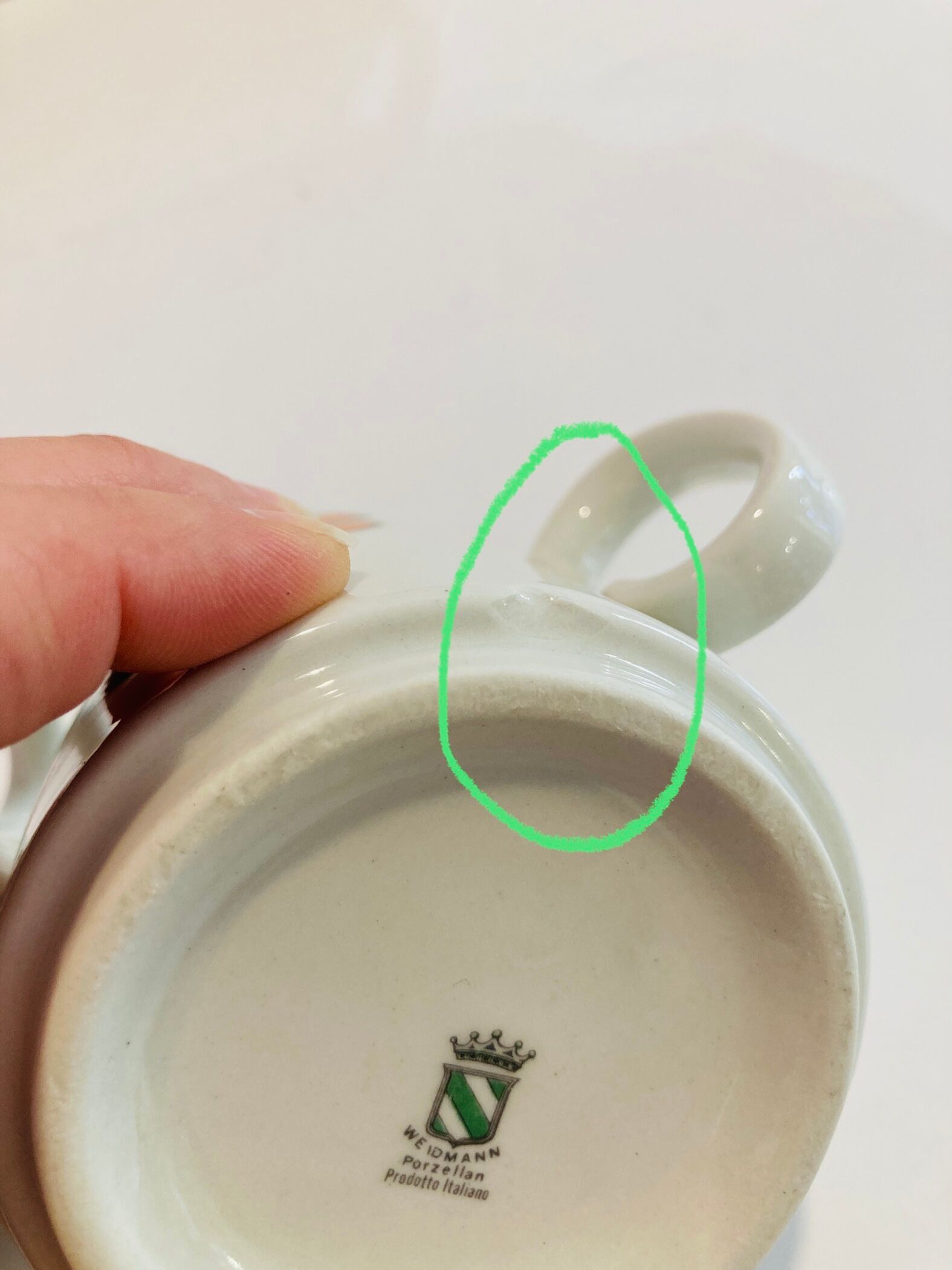 2 cups 70s weismann porzellan italy floral pattern orange