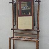 Vestiaire en bambou teinté avec miroir et porte-parapluies – 1920