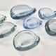 Set of 7 vintage Akva ashtrays by Per Lükten for Holmegaard 1950.
