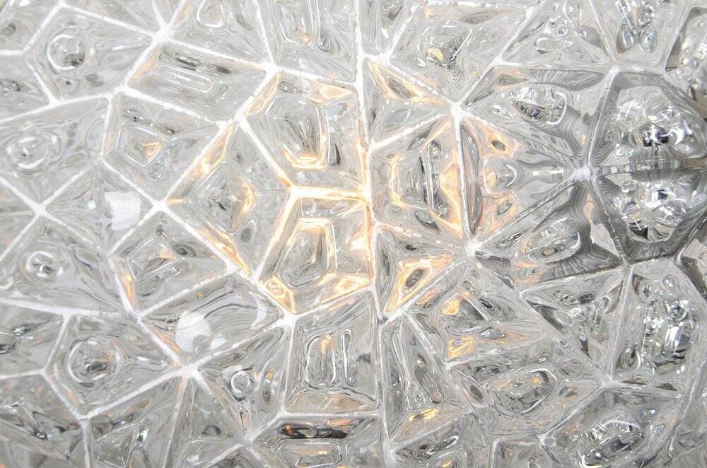 Temde chandelier with frosted glass elements, 1960s
