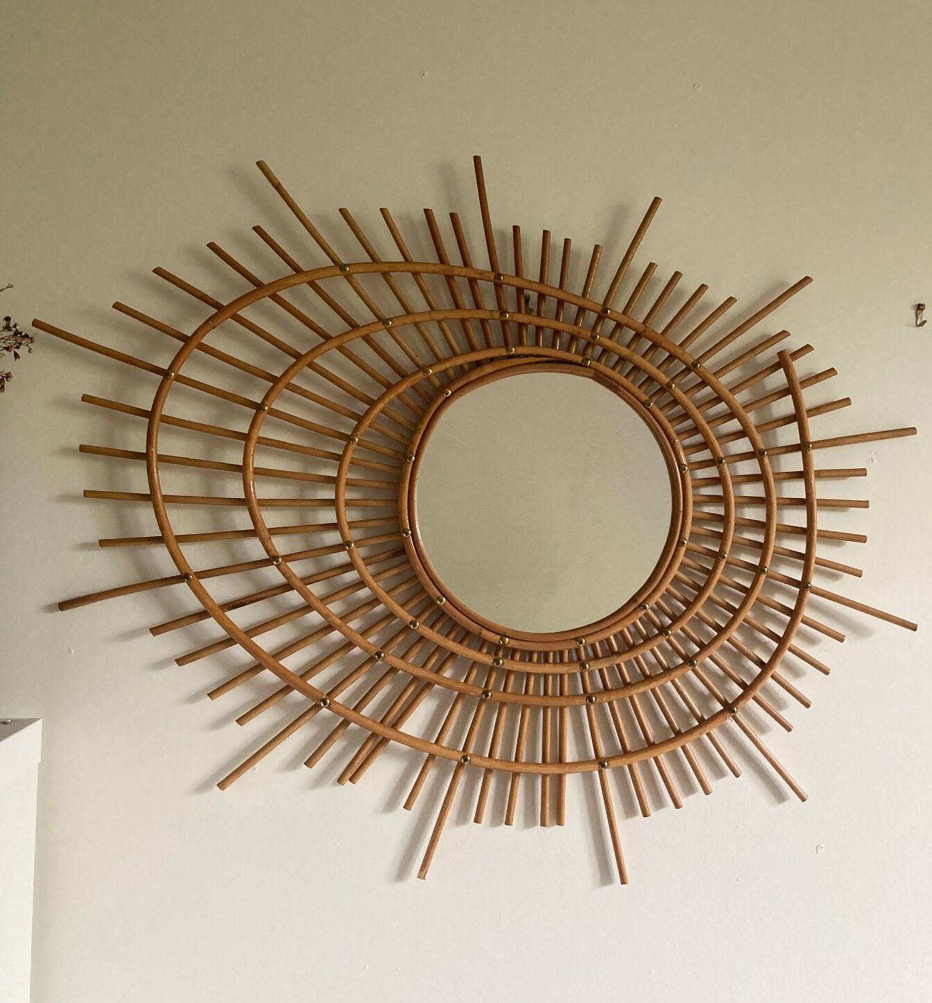Vintage ortf rattan mirror