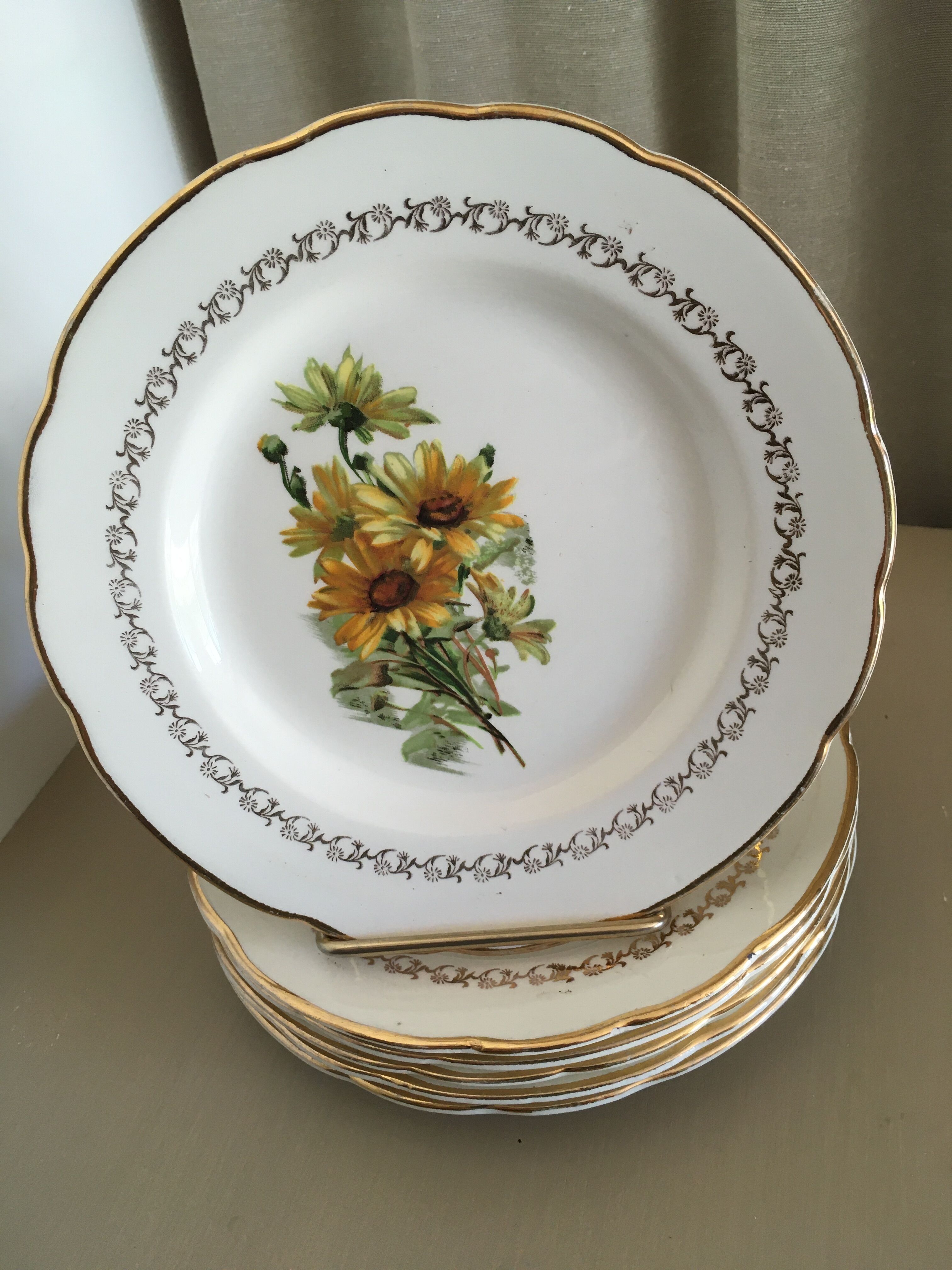 6 gien earthenware dessert plates