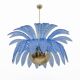 Mid-Century Modern Palm Leaves Big Chandelier Murano Glass and Brass