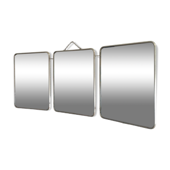 Miroir de barbier triptyque