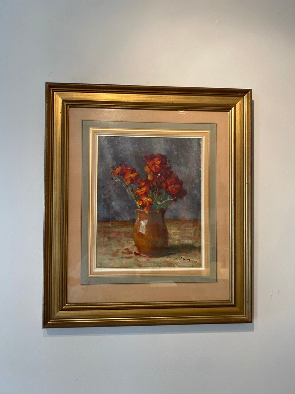 Old painting, still life with cloves by Abel Gay (1877-1961)