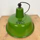 Industrial green enamel factory lamp from Zaos, 1960s