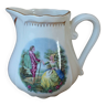Ancien grand pot à lait, petit pichet en céramique décor scène galante