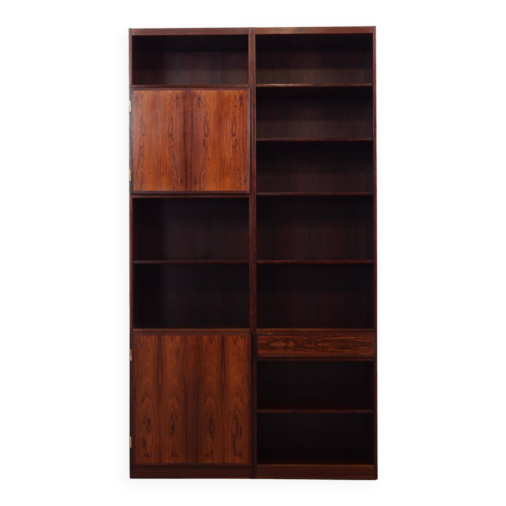 Ensemble de bibliothèques en palissandre, design danois, années 1970, éditeur : Omann Jun