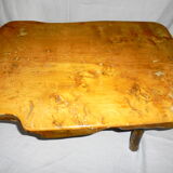 Brutalist table in solid chêne of the 70s