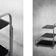 Vintage Mid-Century German Modern Bauhaus Chrome & Glass Serving Trolley