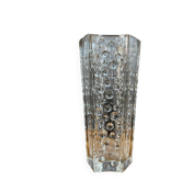 Hexagonal vase Riihimäen Lasi vintage in moulded glass