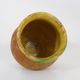 Beautiful little grease pot in yellow terracotta and glazed green. NINETEENTH century