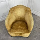 Pair of yellow velvet armchairs from the 1970s