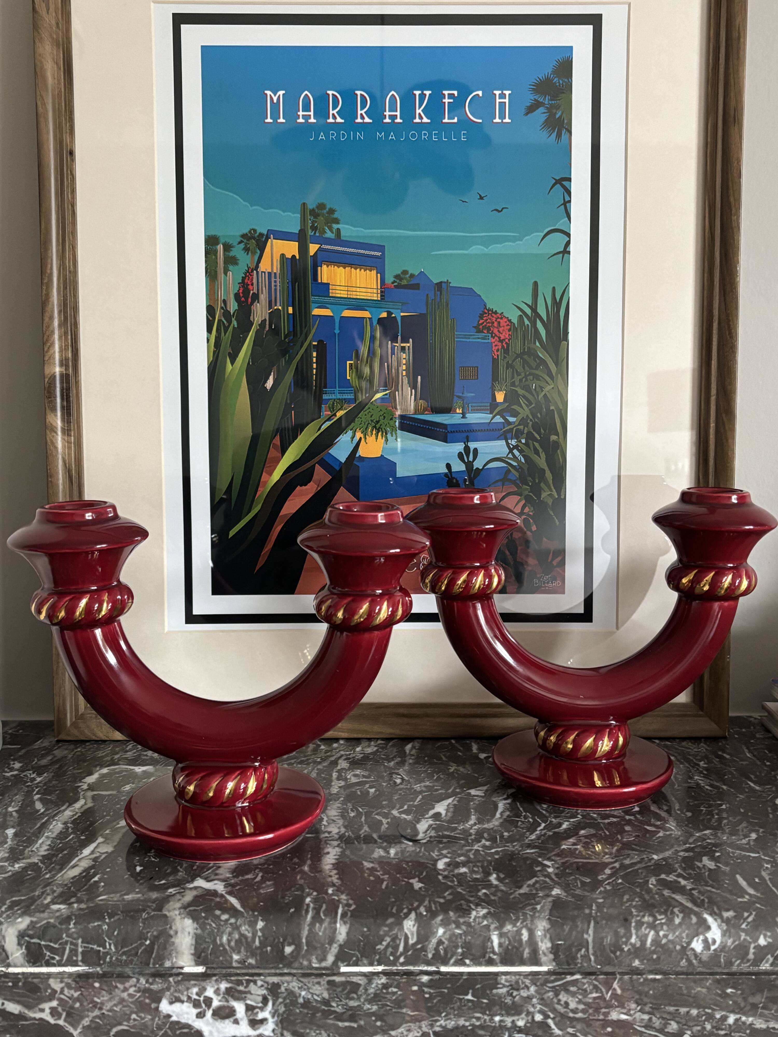 Ceramic candlesticks, 1950s